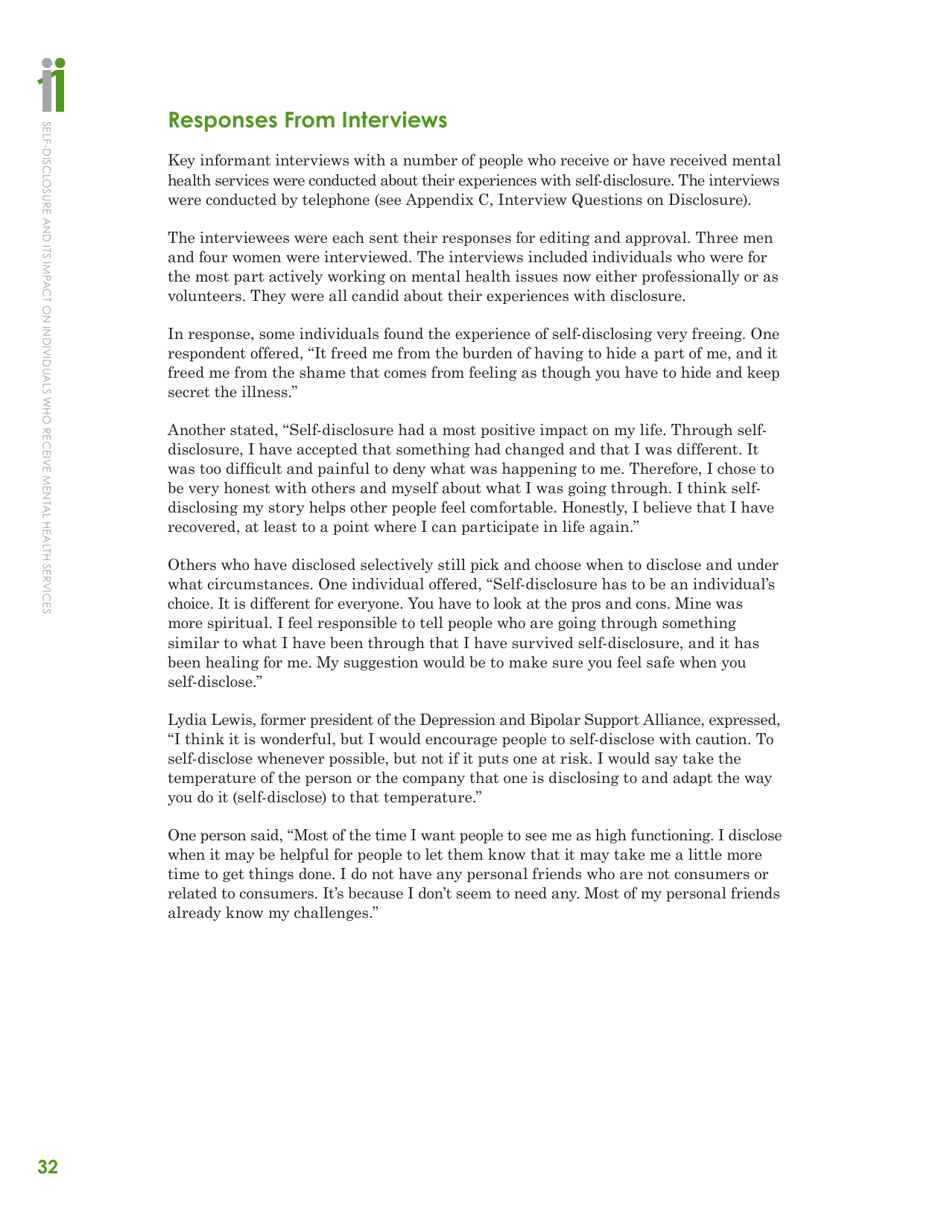 Self-disclosure and Its Impact on Individuals Who Receive Mental Health Services, Page 34