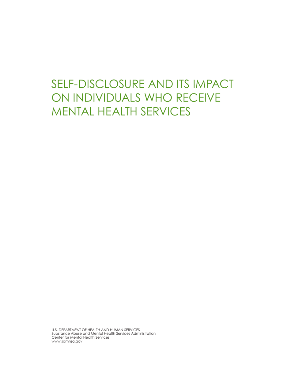 Self-disclosure and Its Impact on Individuals Who Receive Mental Health Services, Page 3