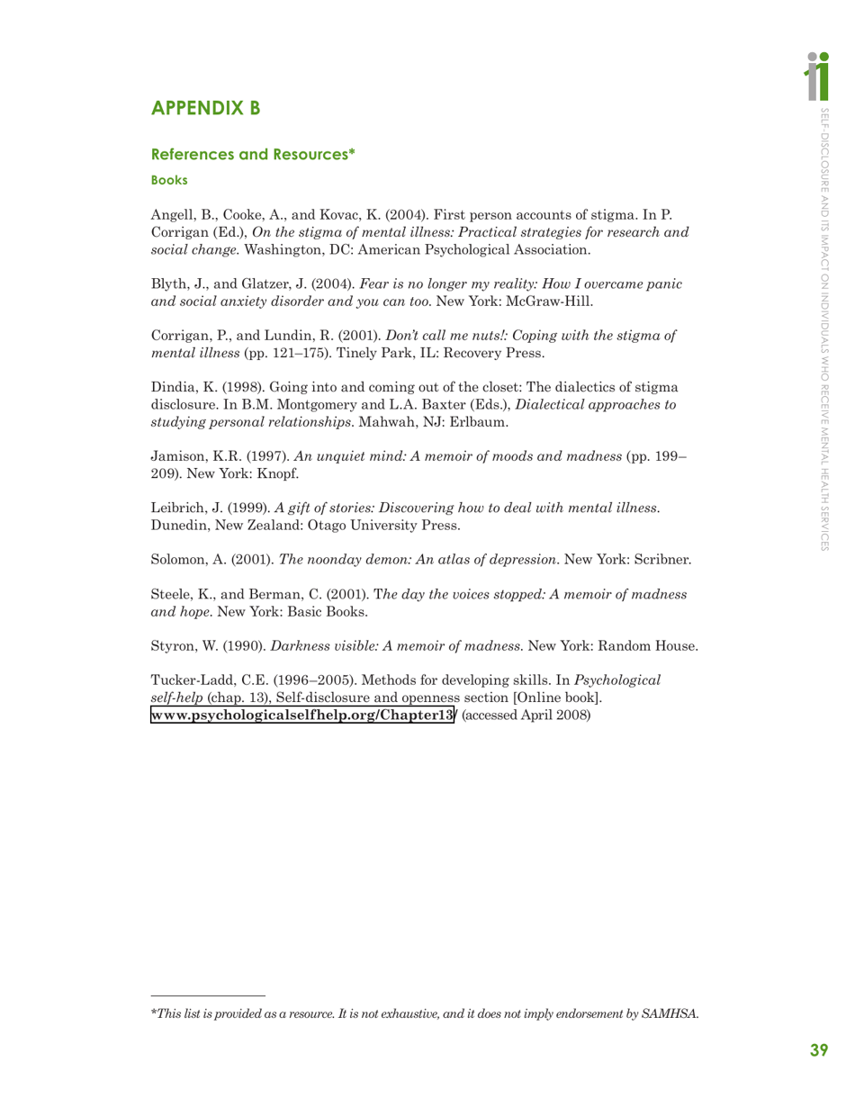 Self-disclosure and Its Impact on Individuals Who Receive Mental Health Services, Page 41