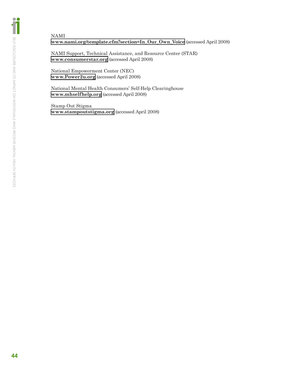 Self-disclosure and Its Impact on Individuals Who Receive Mental Health Services, Page 46