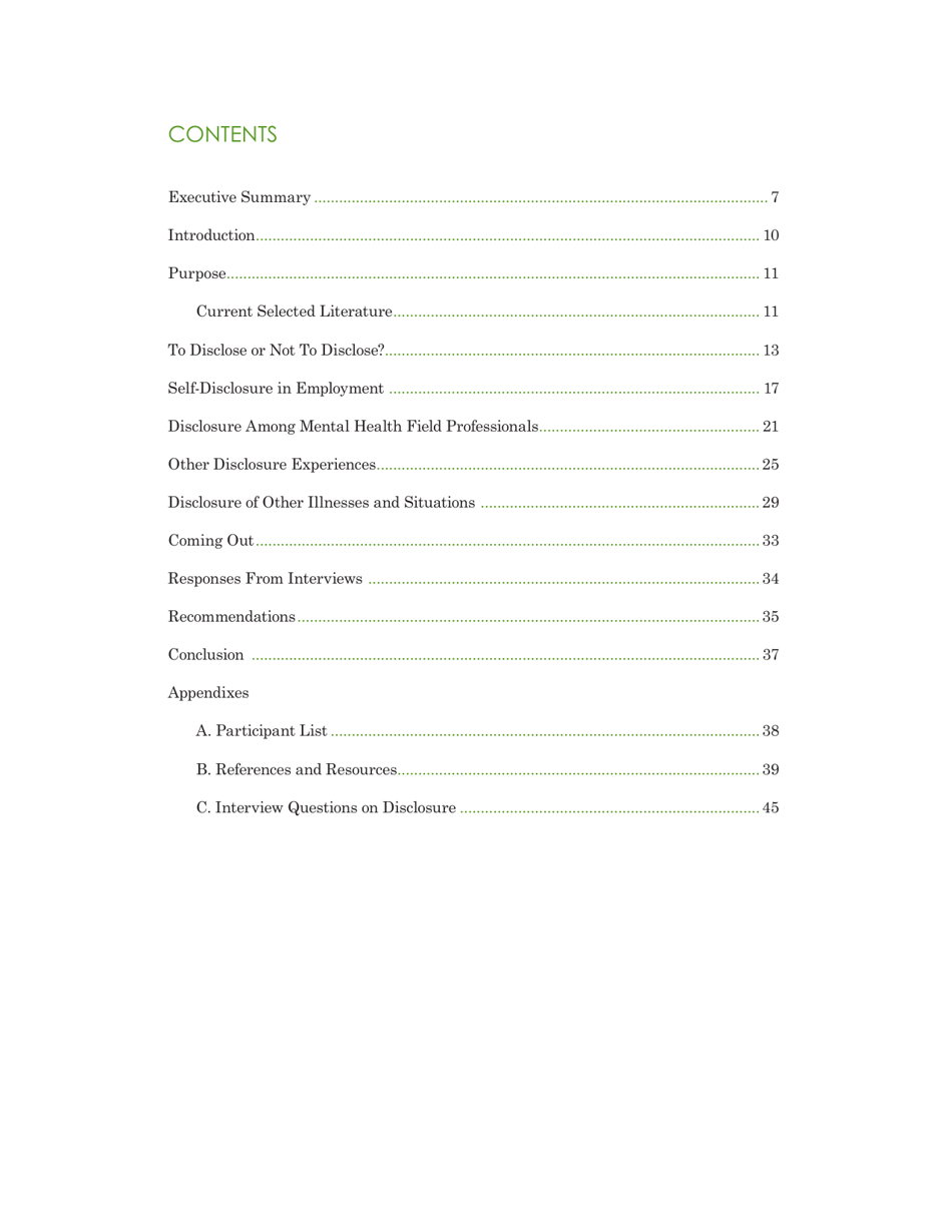Self-disclosure and Its Impact on Individuals Who Receive Mental Health Services, Page 5