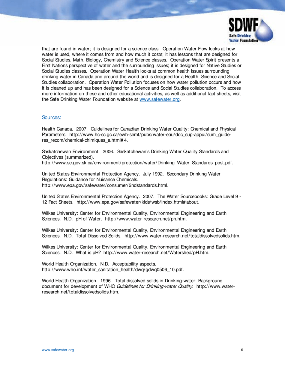 Tds and Ph - Safe Drinking Water Foundation, Page 6