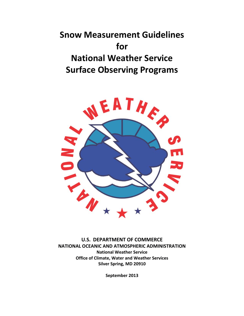 Snow Measurement Guidelines for National Weather Service Surface Observing Programs, Page 1