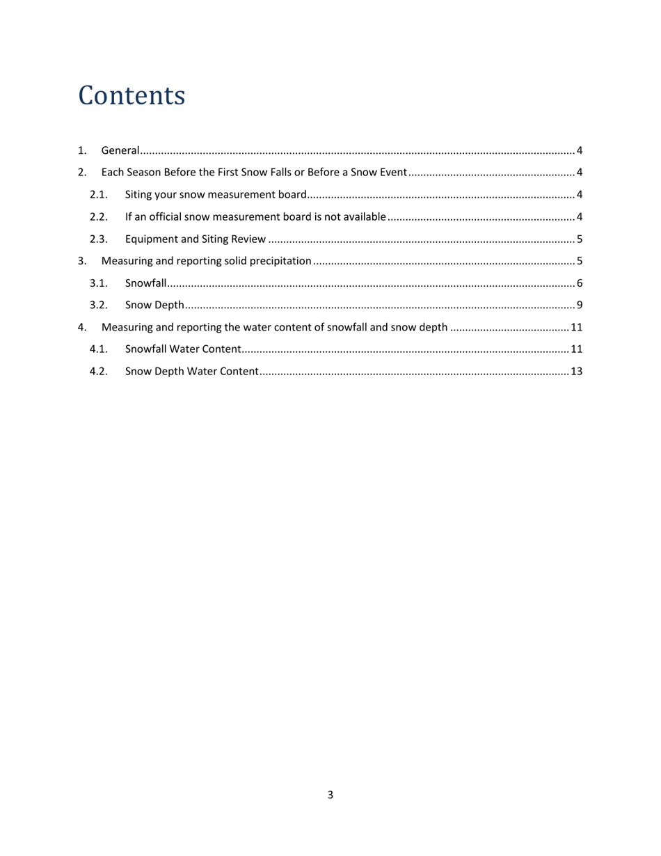 Snow Measurement Guidelines for National Weather Service Surface Observing Programs, Page 3