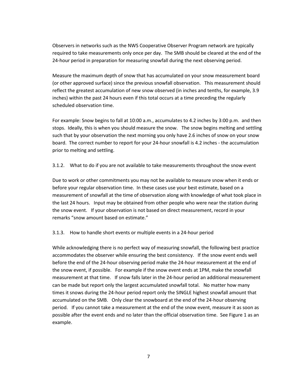 Snow Measurement Guidelines for National Weather Service Surface Observing Programs, Page 7