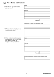 Form AFCSWPS0001 Armed Forces Compensation Scheme (Afcs) and Wps Claim Form - United Kingdom, Page 10