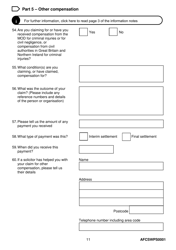 Form AFCSWPS0001 Armed Forces Compensation Scheme (Afcs) and Wps Claim Form - United Kingdom, Page 13