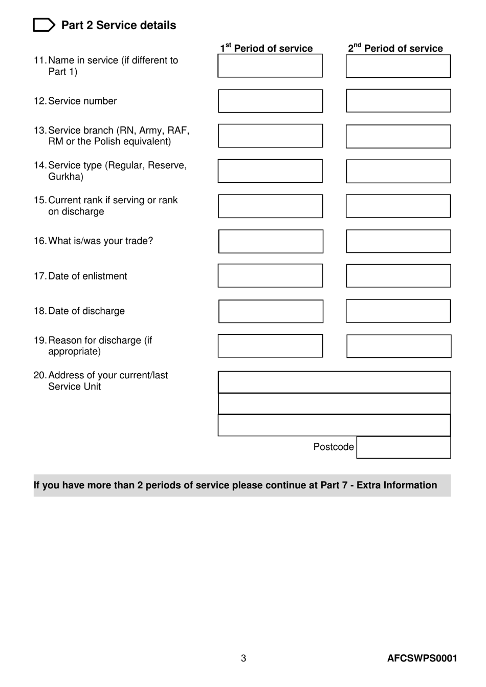 Form AFCSWPS0001 Armed Forces Compensation Scheme (Afcs) and Wps Claim Form - United Kingdom, Page 5