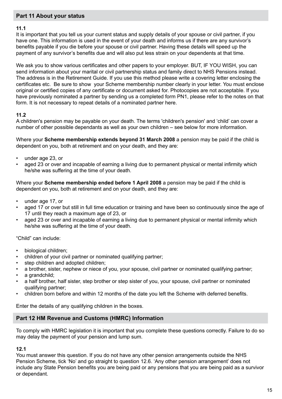 Form AW8 Nhs Pensions - Retirement Benefits Claim Form - United Kingdom, Page 15