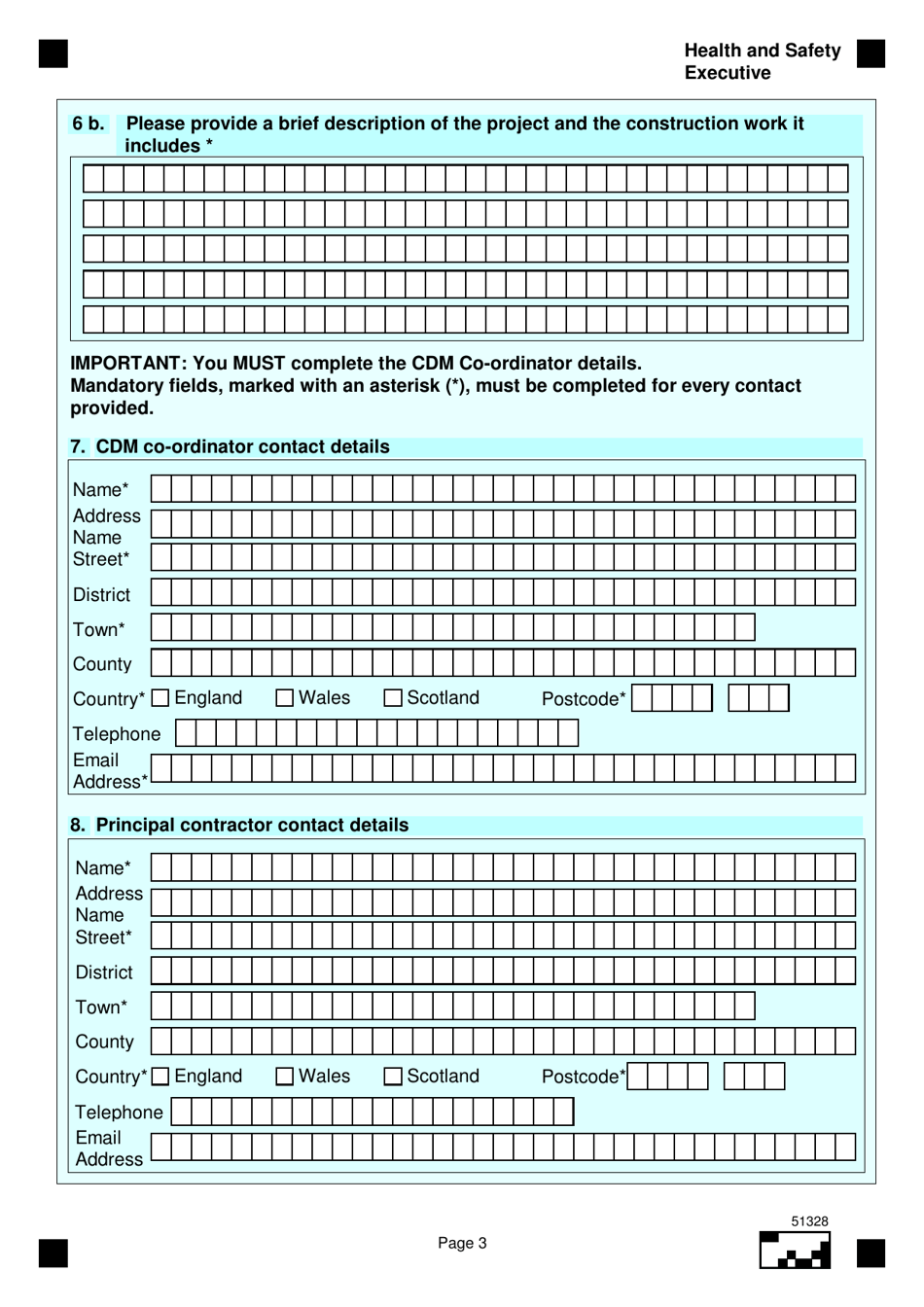 Form F10 Notification of Construction Project - United Kingdom, Page 3