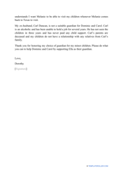 Sample &quot;Guardianship Letter in Case of Death&quot;, Page 2