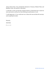 Sample Workplace Harassment Complaint Letter, Page 2