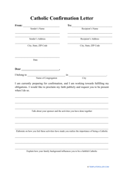 Catholic Confirmation Letter Template