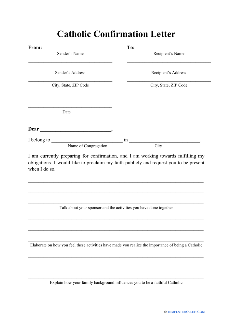 Printable Confirmation Worksheets