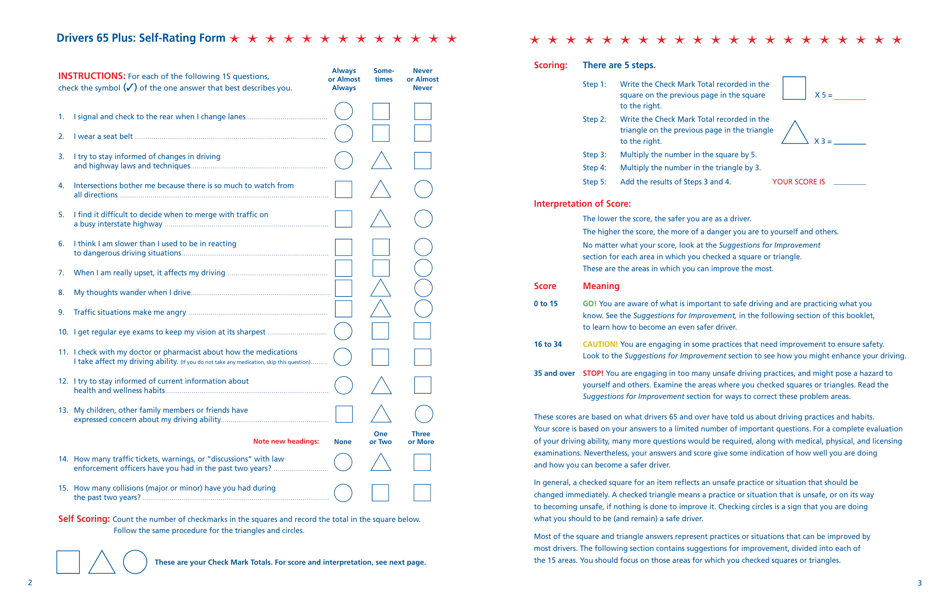 Drivers 65 Plus: Check Your Performance - Aaa Foundation for Traffic Safety, Page 3