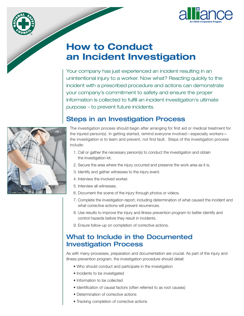 How to Conduct an Incident Investigation - National Safety Council ...