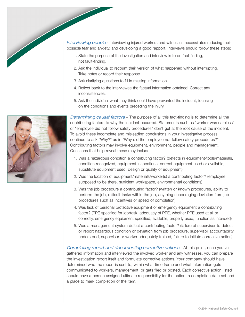 How to Conduct an Incident Investigation - National Safety Council, Page 3