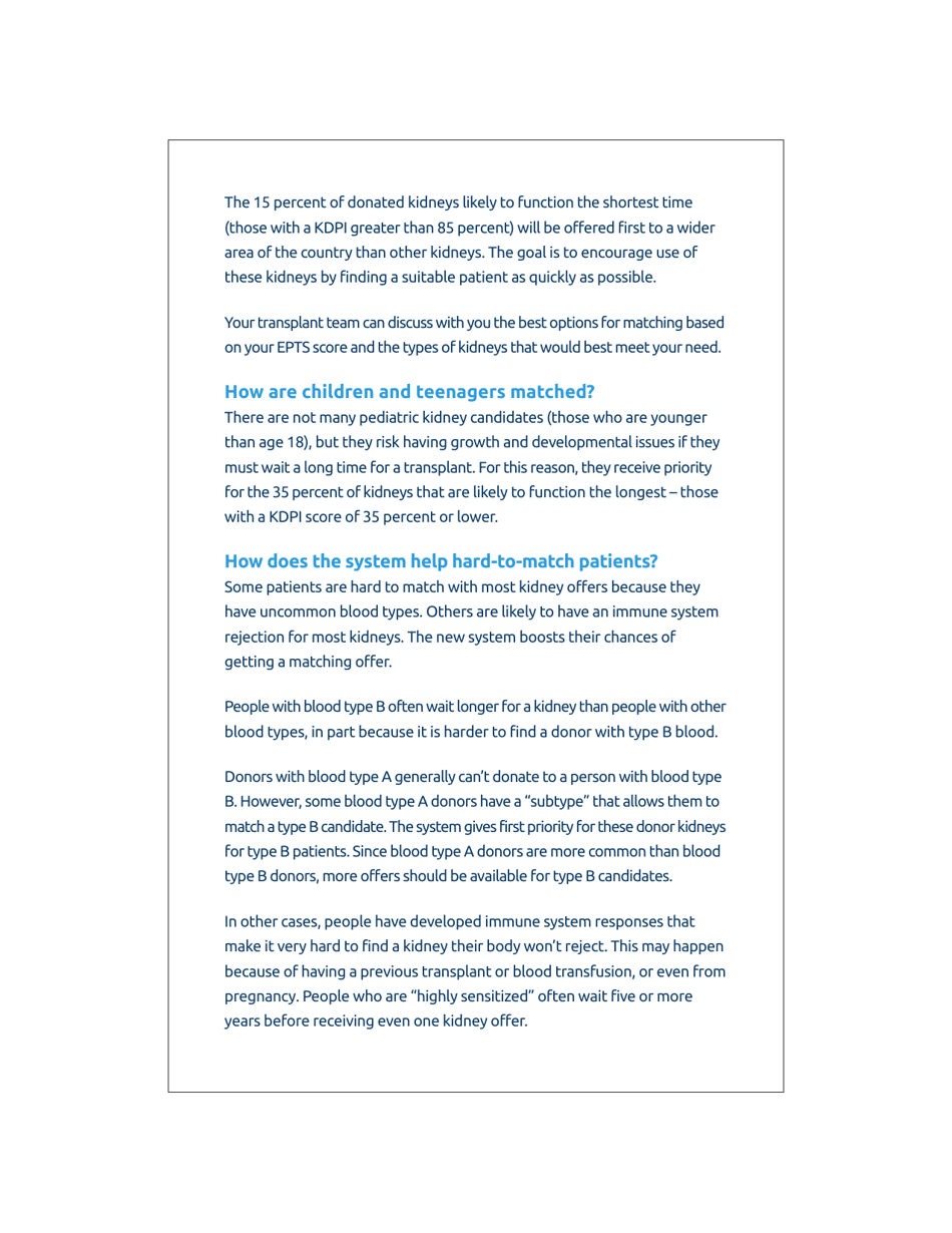 Questions and Answers for Transplant Candidates About the New Kidney Allocation System - Unos, Page 4