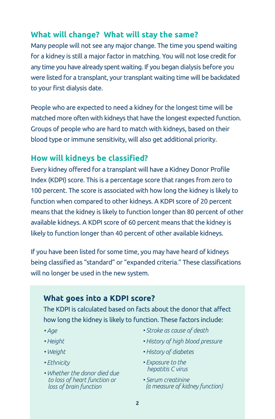 Questions and Answers for Transplant Candidates About the New Kidney Allocation System - Unos, Page 3