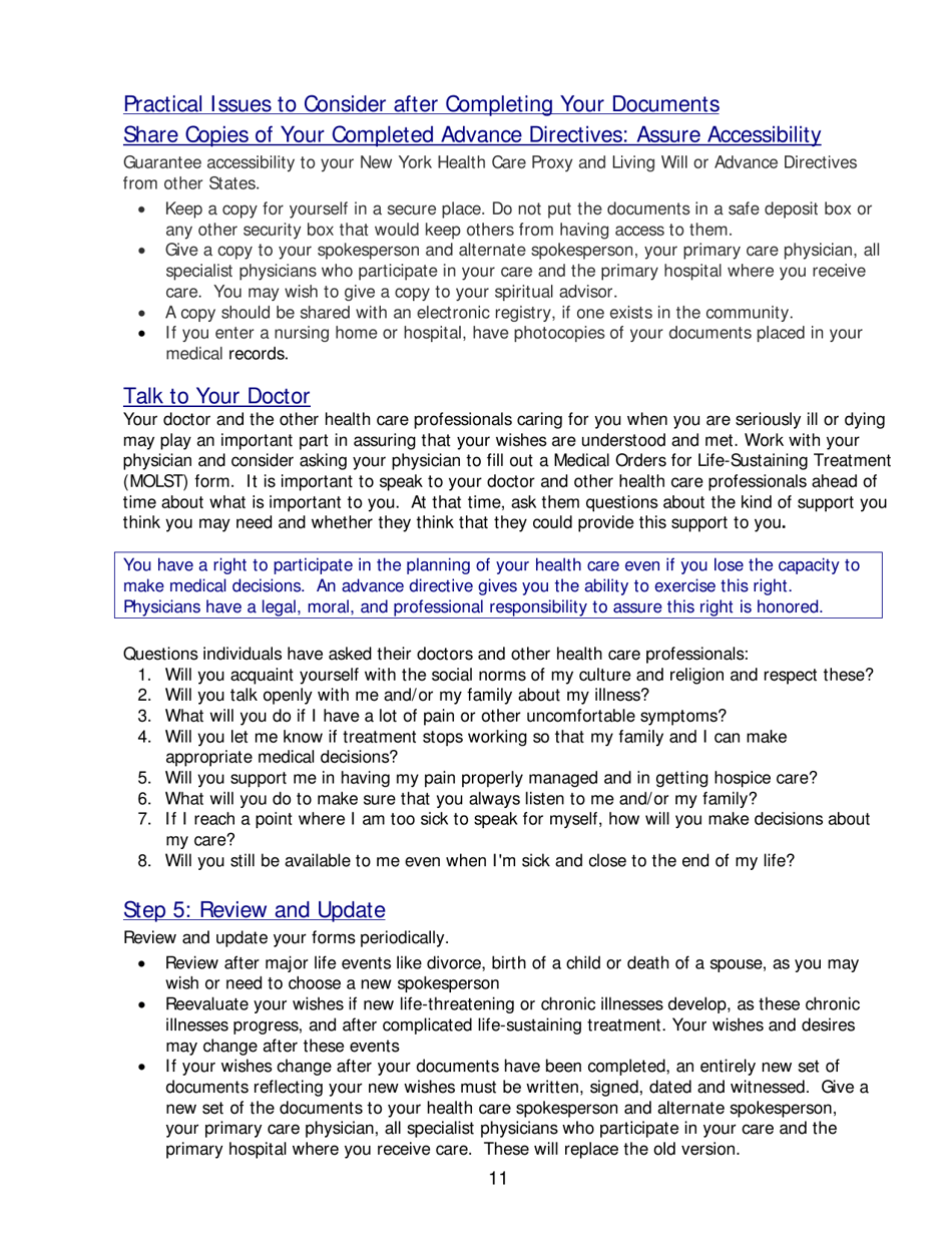 Form B-1576 Advance Care Planning - Know Your Choices, Share Your Wishes: Maintain Control, Achieve Peace of Mind, and Assure Your Wishes Are Honored - Bluecross Blueshield, Page 15
