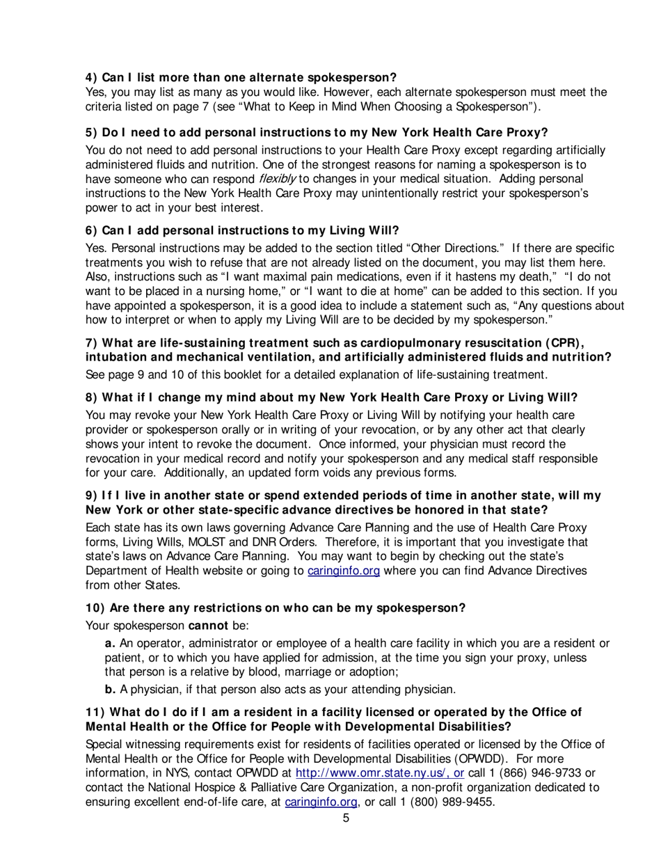 Form B-1576 Advance Care Planning - Know Your Choices, Share Your Wishes: Maintain Control, Achieve Peace of Mind, and Assure Your Wishes Are Honored - Bluecross Blueshield, Page 9