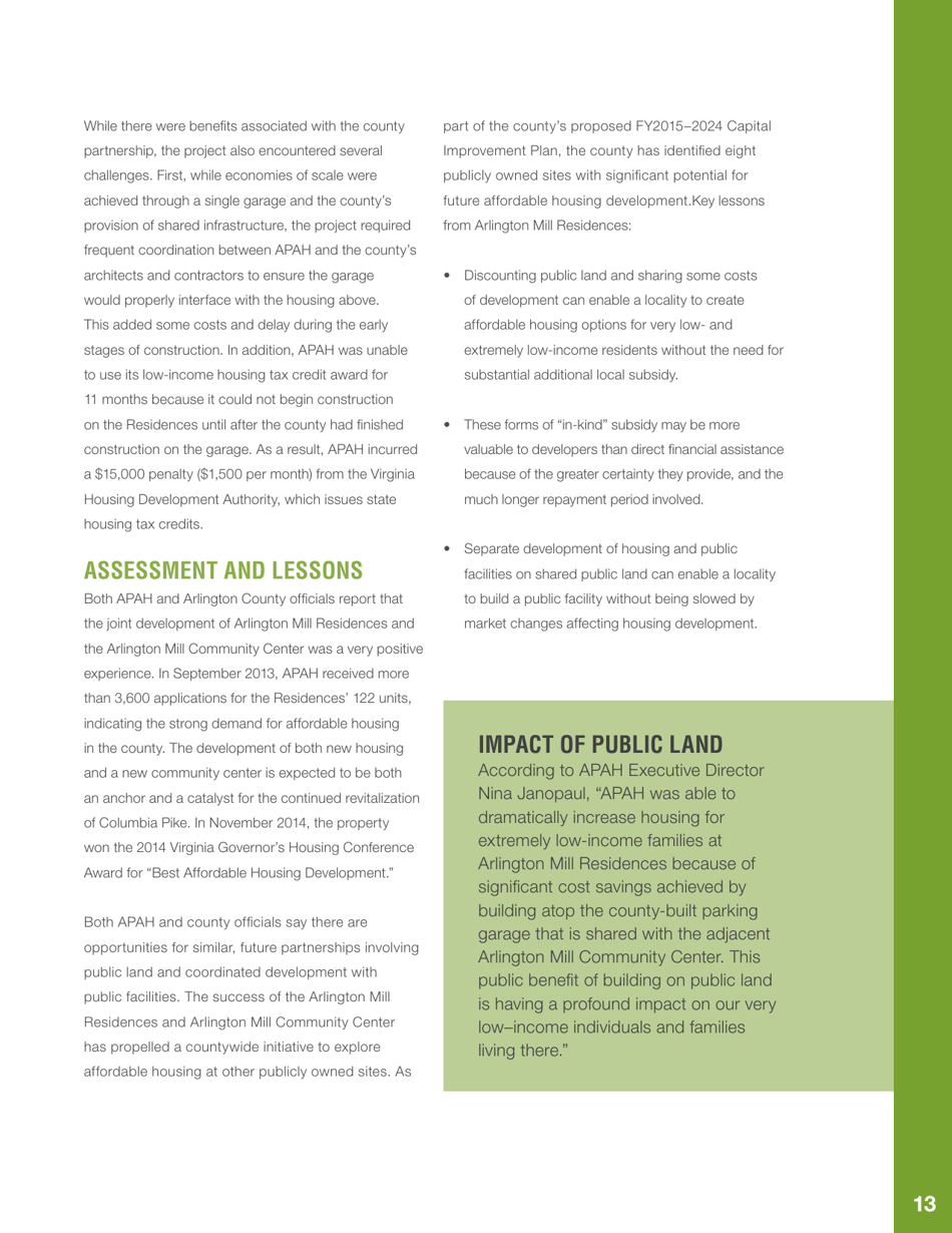 Public Land  Affordable Housing in the Washington Dc Region: Best Practices and Recommendations, Page 17