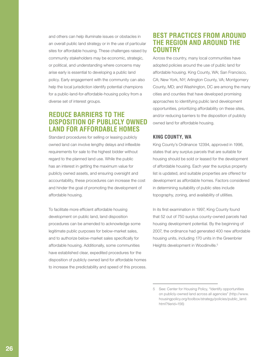 Public Land  Affordable Housing in the Washington Dc Region: Best Practices and Recommendations, Page 30