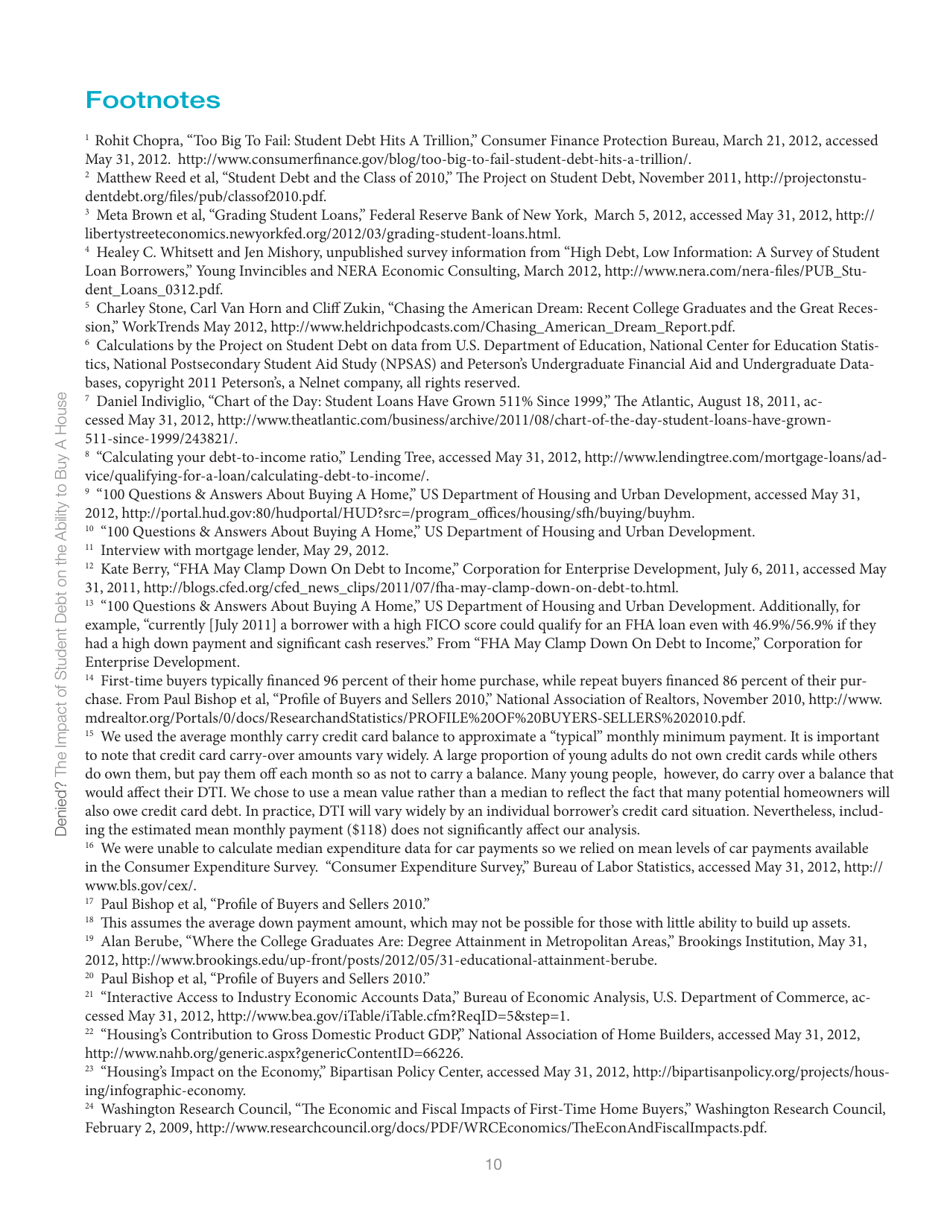 Denied? the Impact of Student Debt on the Ability to Buy a House, Page 10