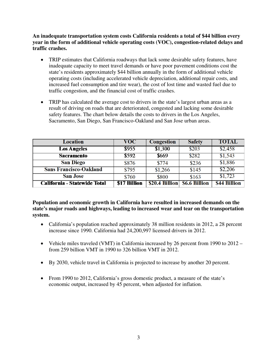 California Transportation by the Numbers: Meeting the States Need for Safe and Efficient Mobility - Trip, Page 4