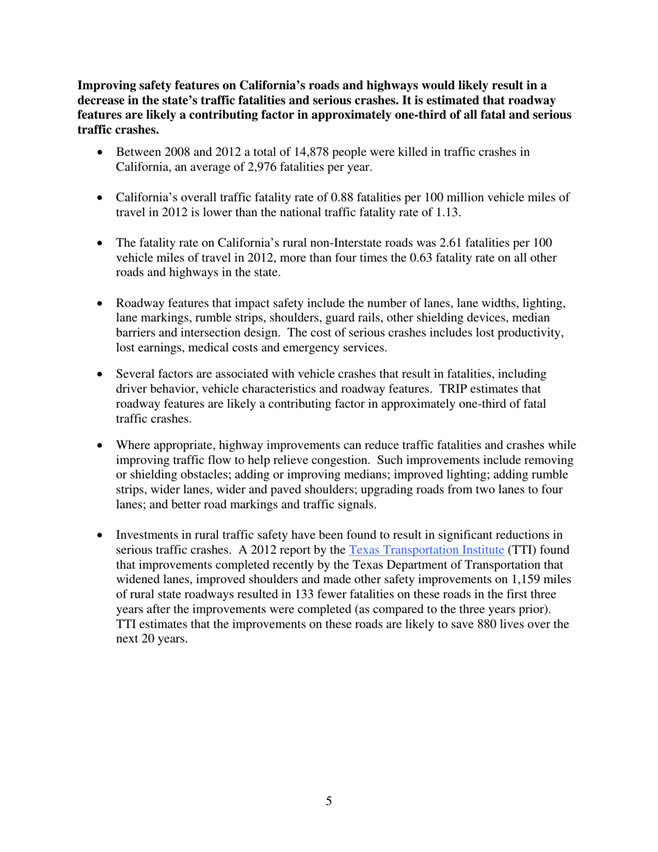 California Transportation by the Numbers: Meeting the States Need for Safe and Efficient Mobility - Trip, Page 6