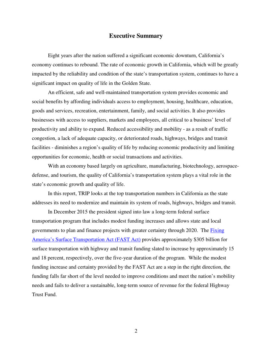 California Transportation by the Numbers: Meeting the States Need for Safe, Smooth and Efficient Mobility - Trip, Page 3