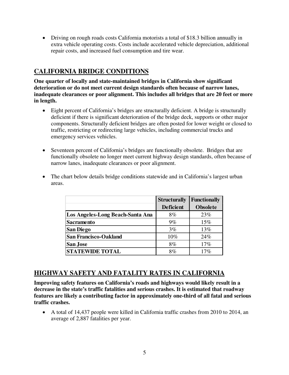 California Transportation by the Numbers: Meeting the States Need for Safe, Smooth and Efficient Mobility - Trip, Page 6