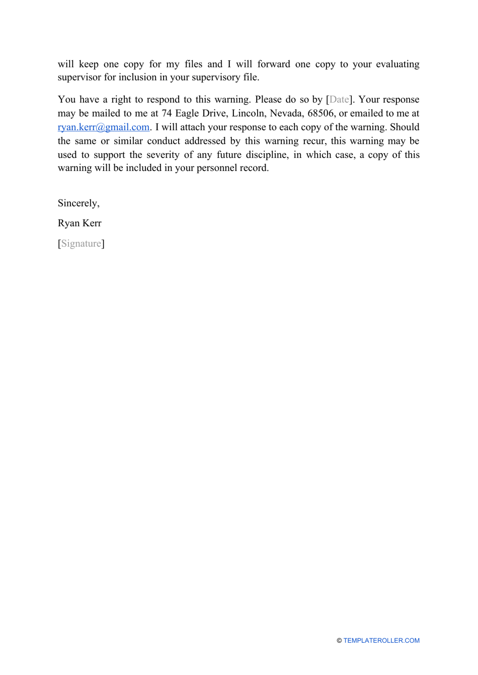 Sample Warning Letter To Employee For Tardiness Fill Out Sign Online