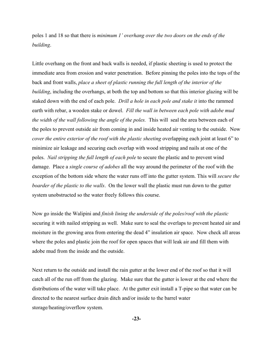 Walipini Construction (The Underground Greenhouse), Page 26