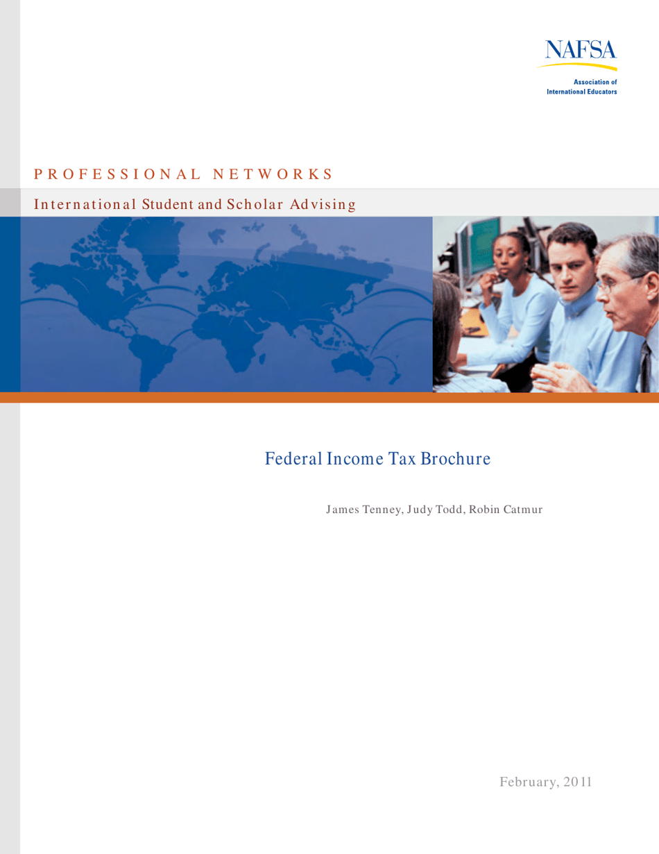 Professional Networks: International Student and Scholar Advising - Federal Income Tax Brochure, Nafsa, Page 1