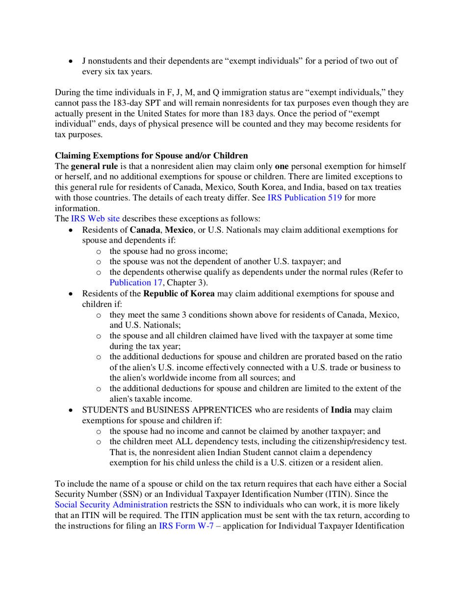Professional Networks: International Student and Scholar Advising - Federal Income Tax Brochure, Nafsa, Page 5