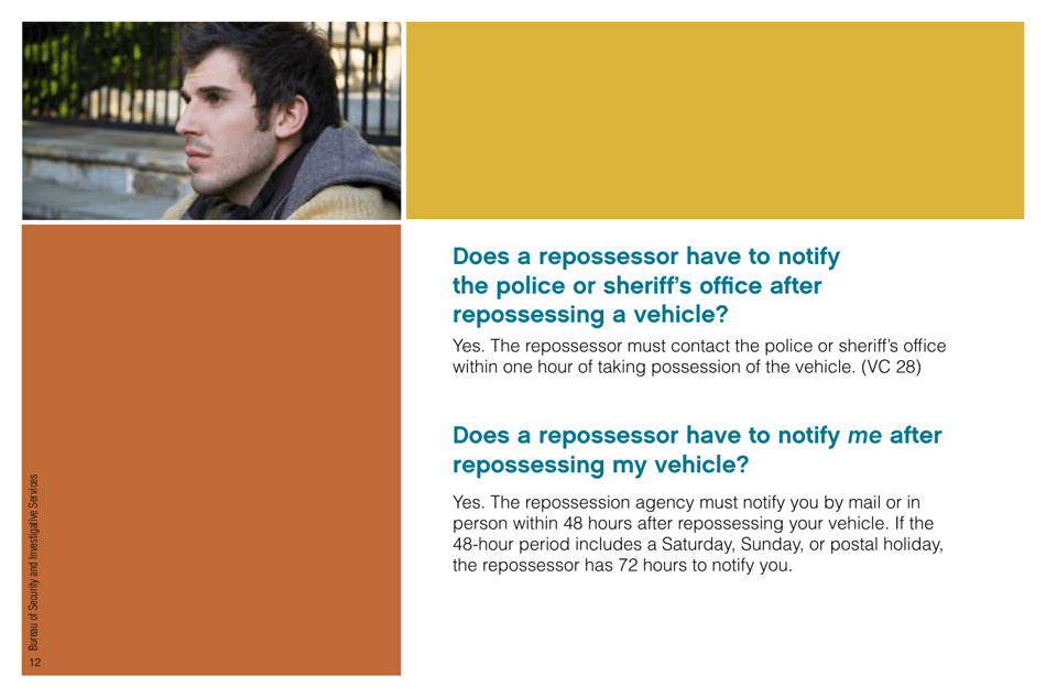 Consumers Guide to Repossession Practices - California, Page 12