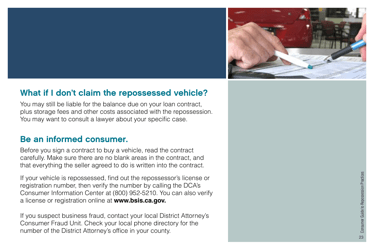 Consumer&#039;s Guide to Repossession Practices - California, Page 23