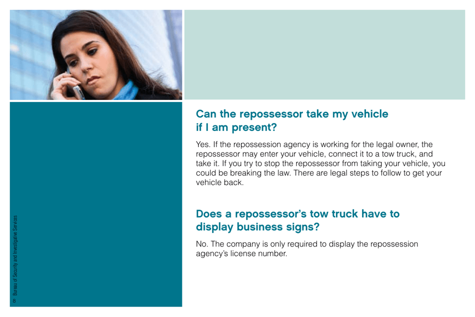 Consumers Guide to Repossession Practices - California, Page 8