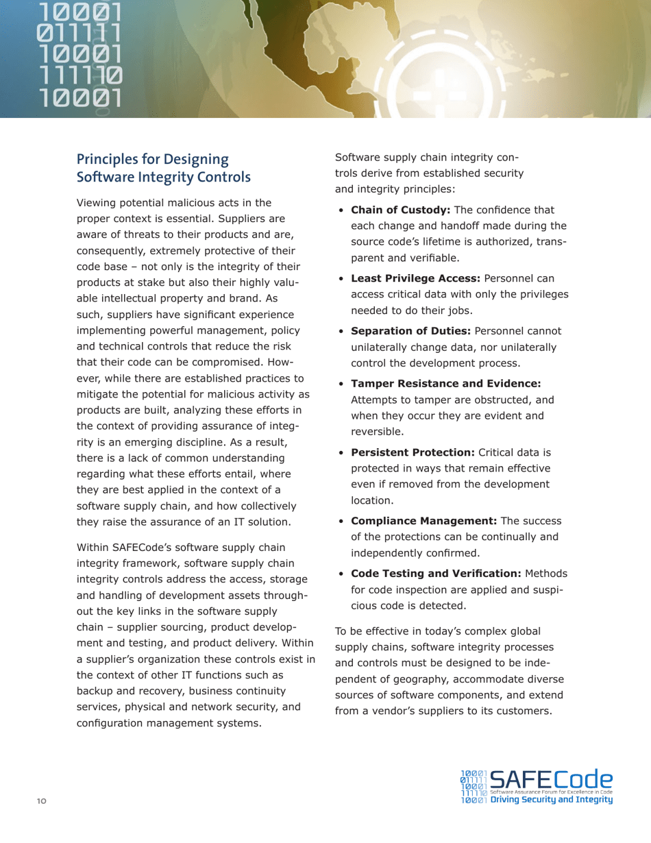 The Software Supply Chain Integrity Framework: Defining Risks and Responsibilities for Securing Software in the Global Supply Chain - Safecode, Page 12