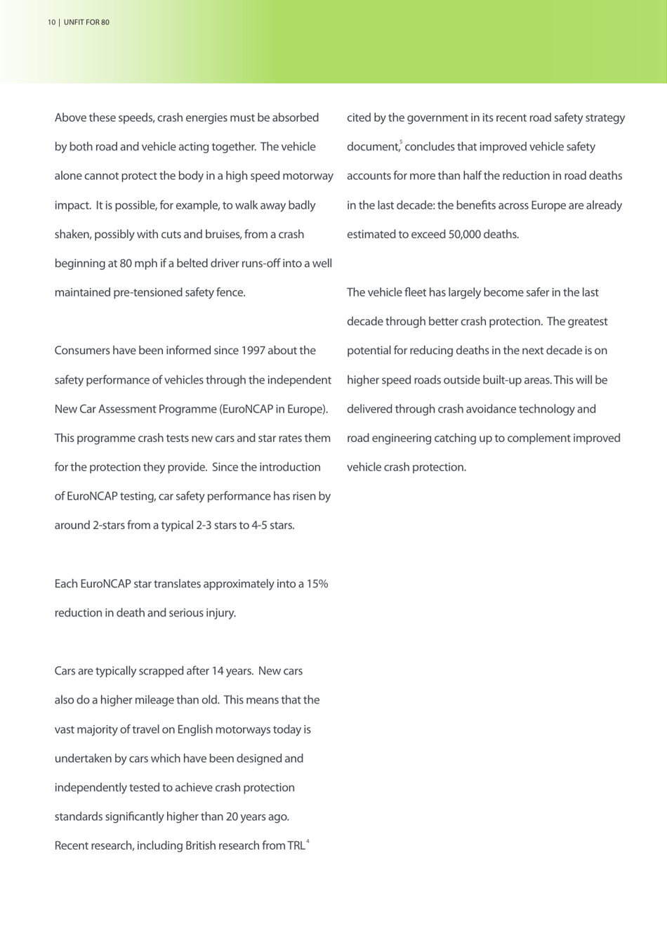 Unfit for 80 - Road Safety Foundation, Page 10
