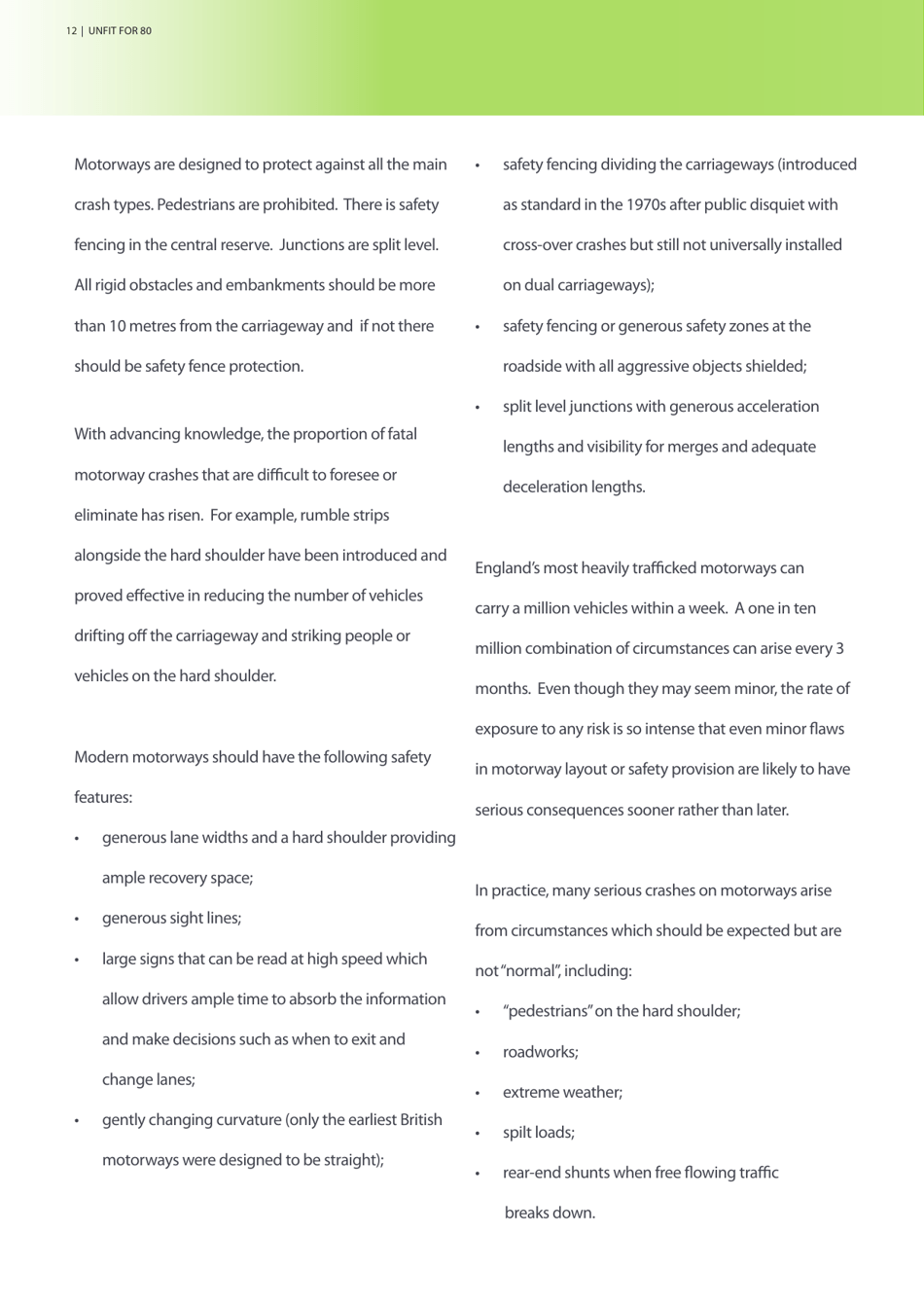 Unfit for 80 - Road Safety Foundation, Page 12