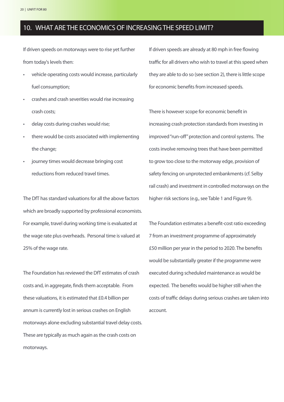 Unfit for 80 - Road Safety Foundation, Page 20