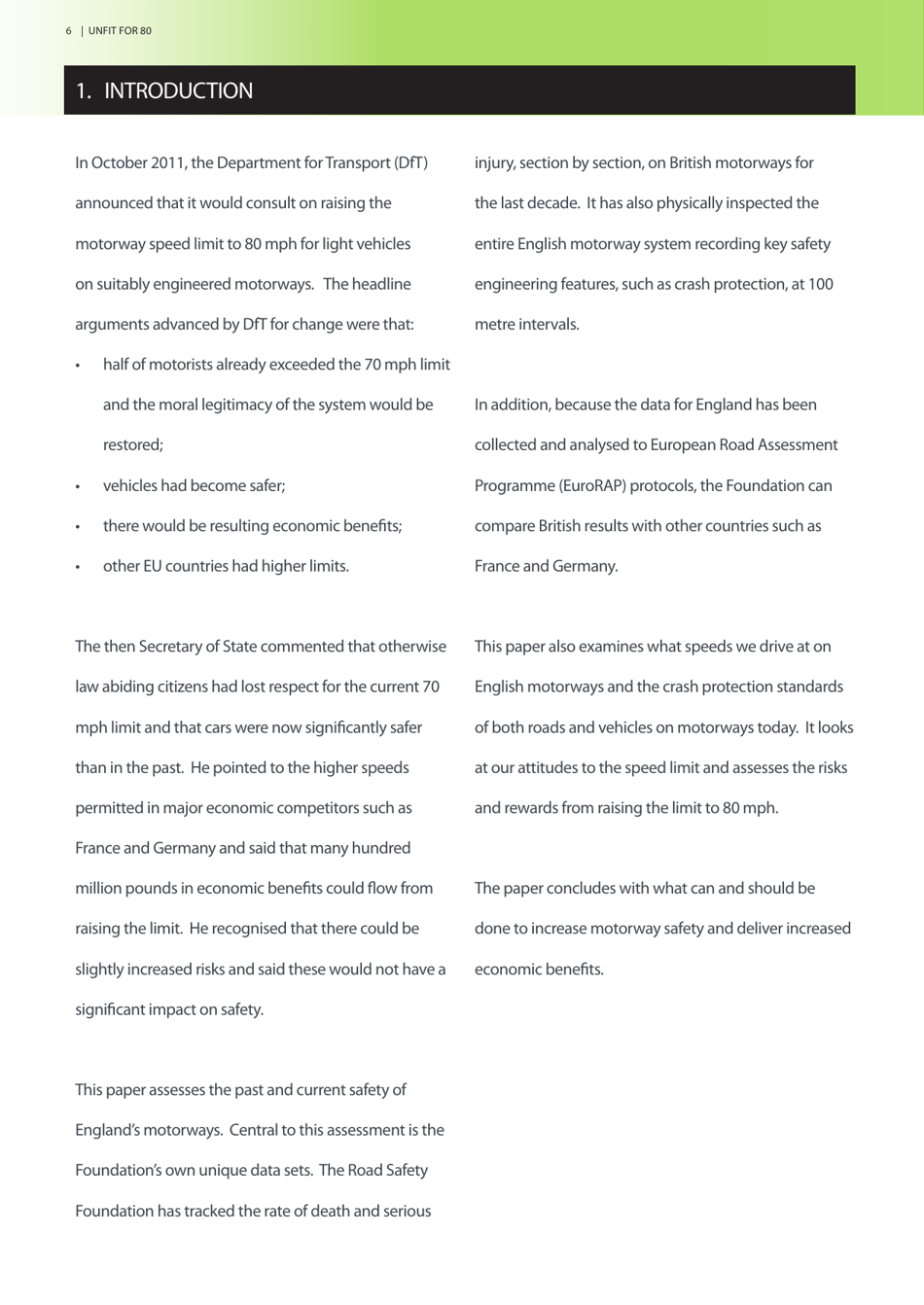 Unfit for 80 - Road Safety Foundation, Page 6