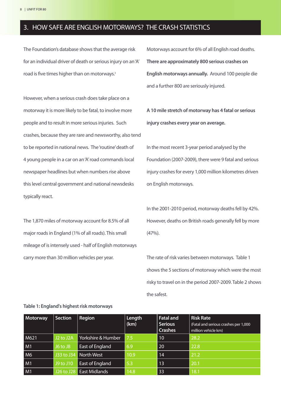 Unfit for 80 - Road Safety Foundation, Page 8