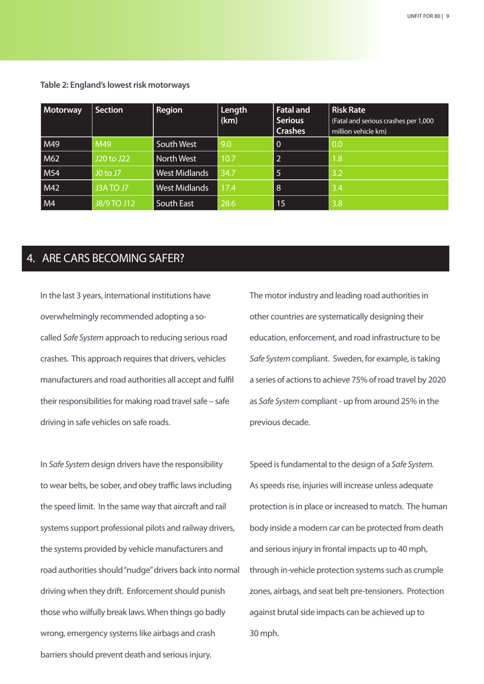 Unfit for 80 - Road Safety Foundation, Page 9