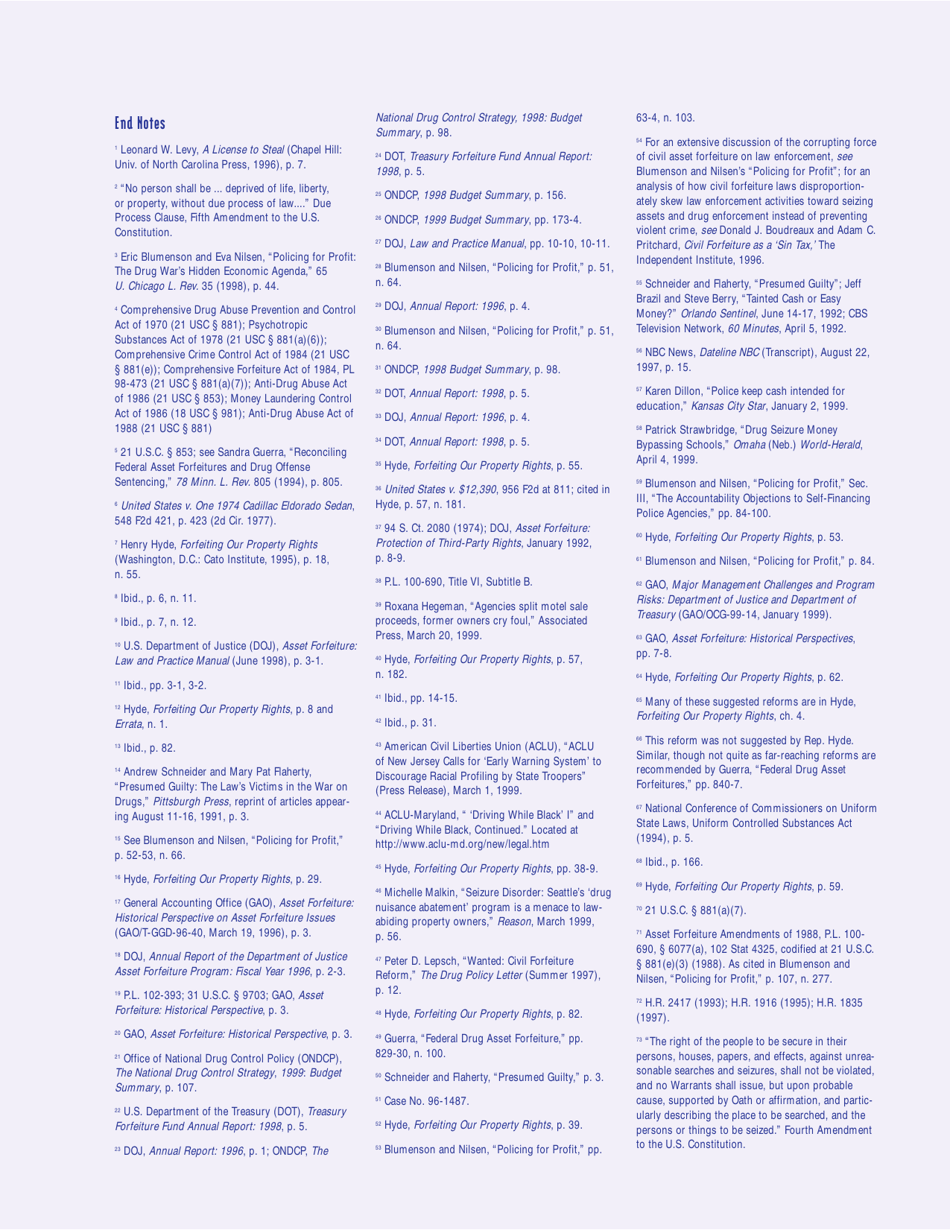 Policy Briefing: Asset Forfeiture - the Drug Policy Foundation, Page 15