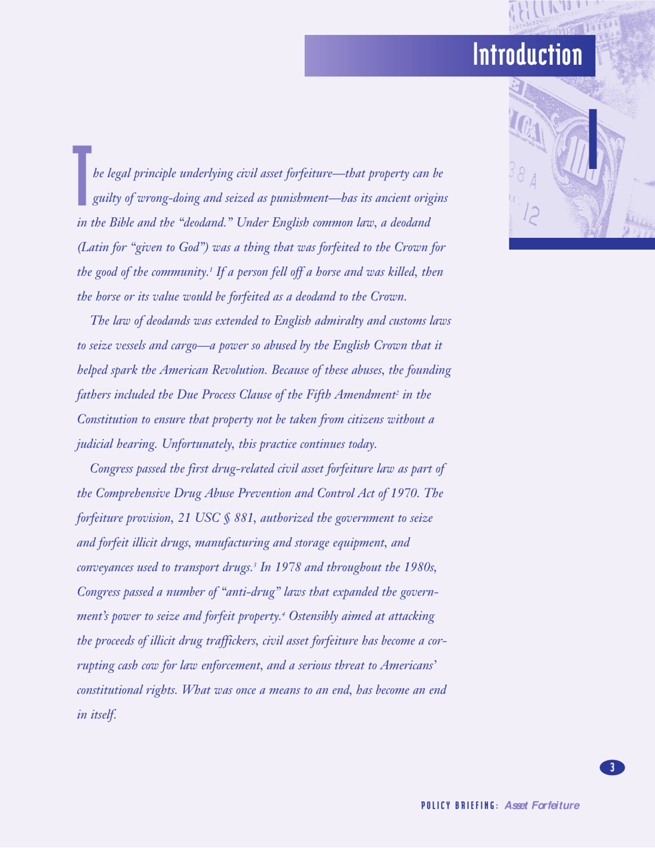 Policy Briefing: Asset Forfeiture - the Drug Policy Foundation, Page 3