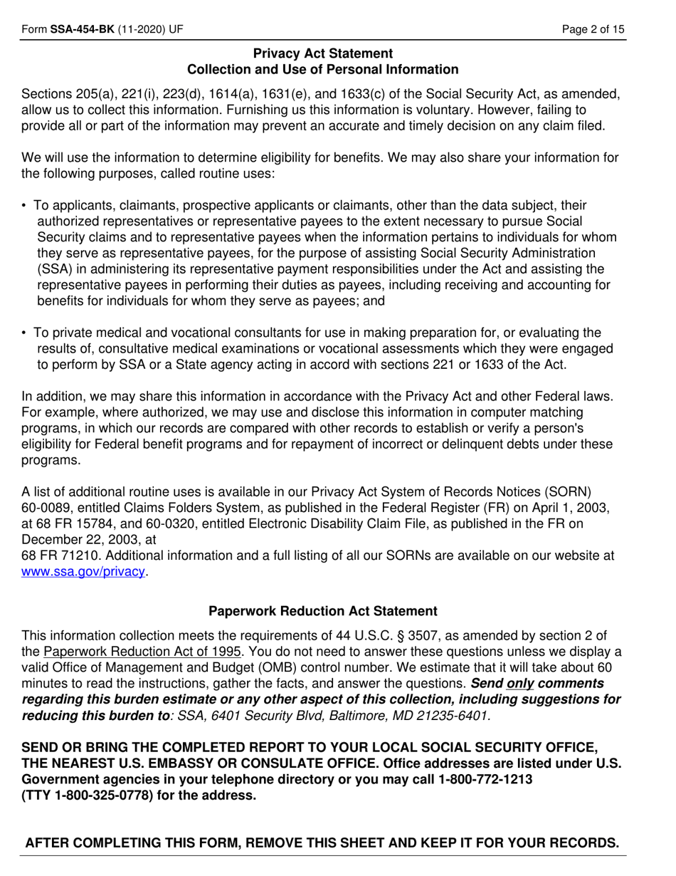 form-ssa-454-bk-download-fillable-pdf-or-fill-online-continuing-disability-review-report