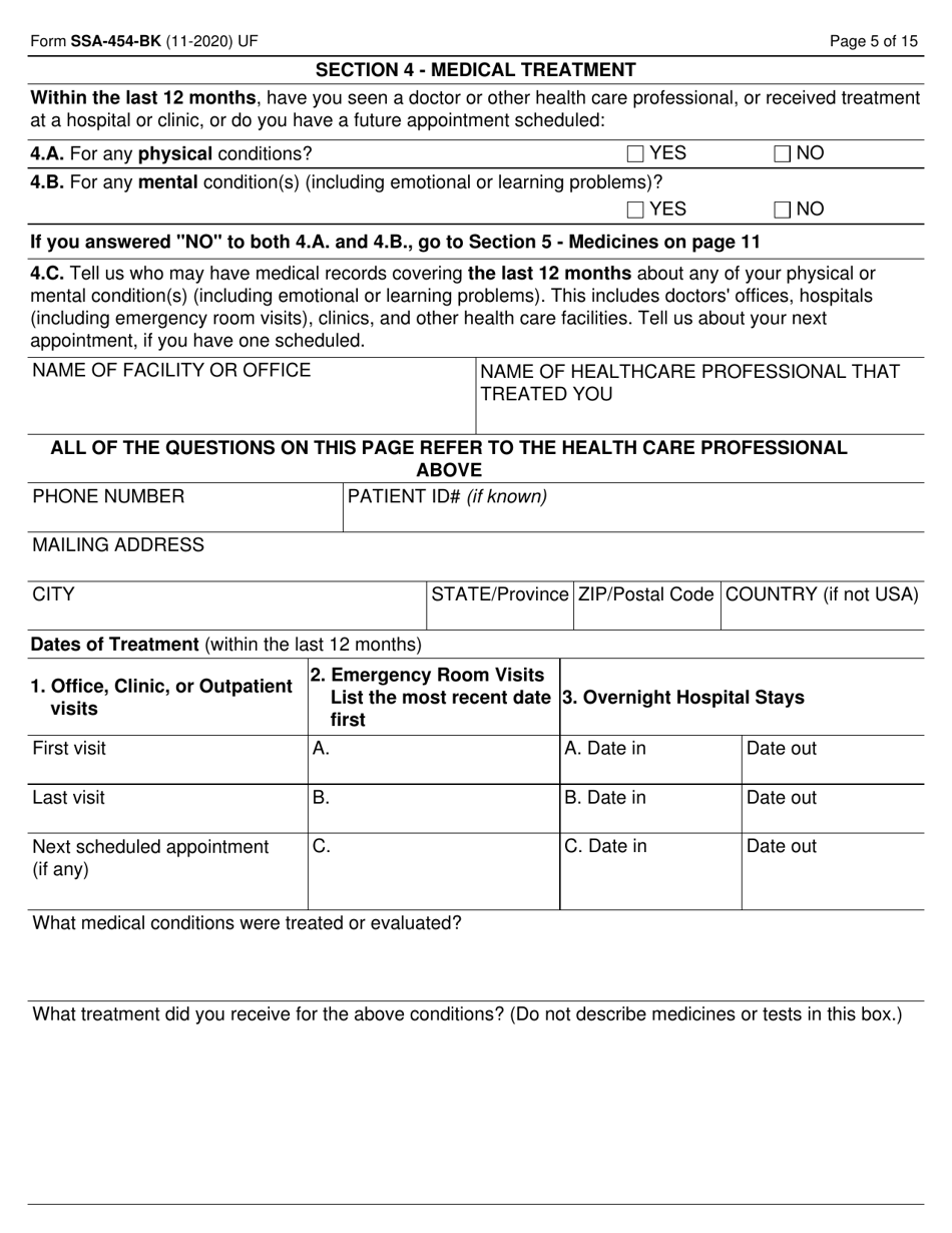 form-ssa-454-bk-download-fillable-pdf-or-fill-online-continuing-disability-review-report